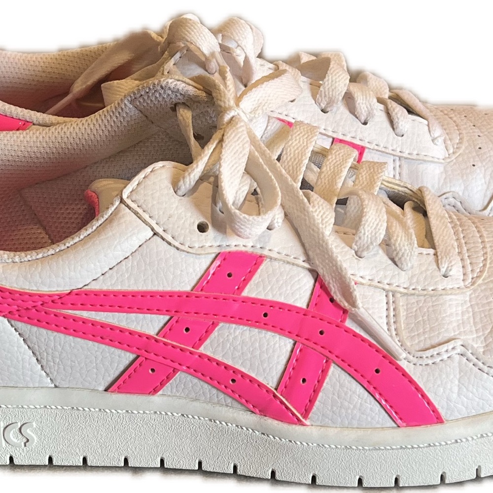 Asics Women's White and Pink Sneakers